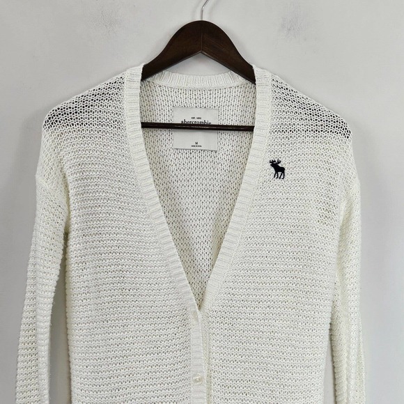 Abercrombie & Fitch Kids Knit Cardigan Cotton Blend Pockets Pockets Size M - Picture 3 of 13